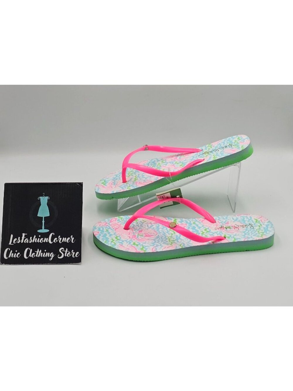 NWT Lilly Pulitzer Women's Multicolor Lobstah Roll Pool Flip-Flops Size 7/8 3751 - Picture 7 of 13